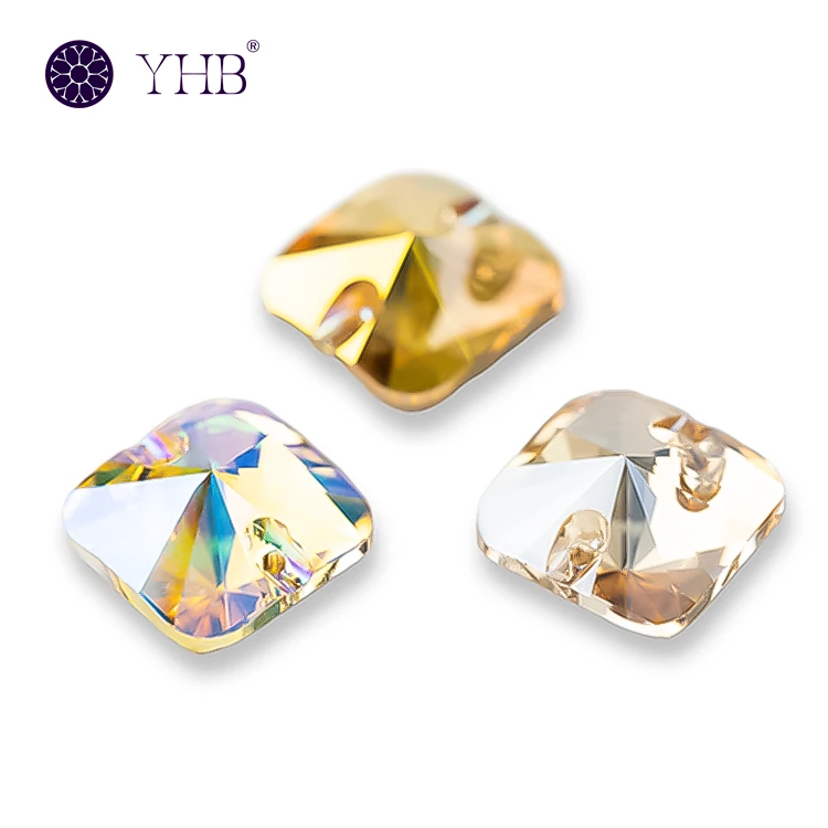 two holes glass crystal stones two holes glass crystal stones