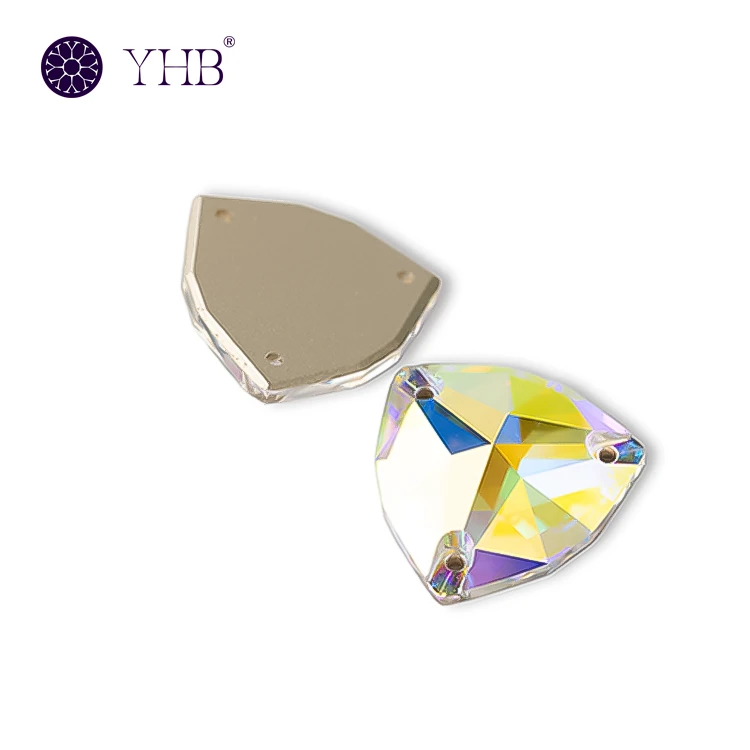 YHB factory bulk Fat Triangle sew on rhinestones H3272 multi-color glass crystal hand sew stones YHB factory bulk Fat Triangle sew on rhinestones H3272 multi-color glass crystal hand sew stones