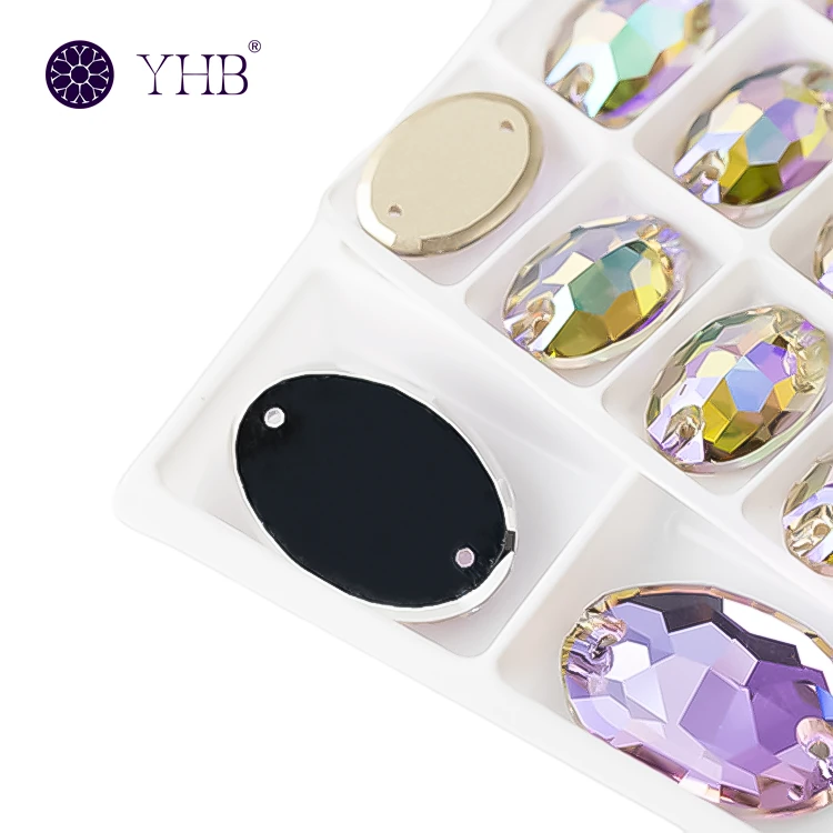 Multi-facet oval sew on glass rhinestones Multi-facet oval sew on glass rhinestones