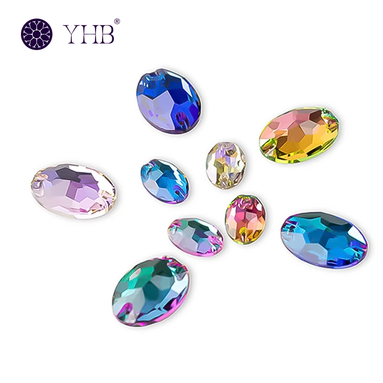 Oval shape flat back hand sew crystals Oval shape flat back hand sew crystals