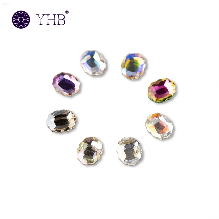 Unique wavy edge oval hotfix crystals bulk for premium fashion garment embellishment Unique wavy edge oval hotfix crystals bulk for premium fashion garment embellishment