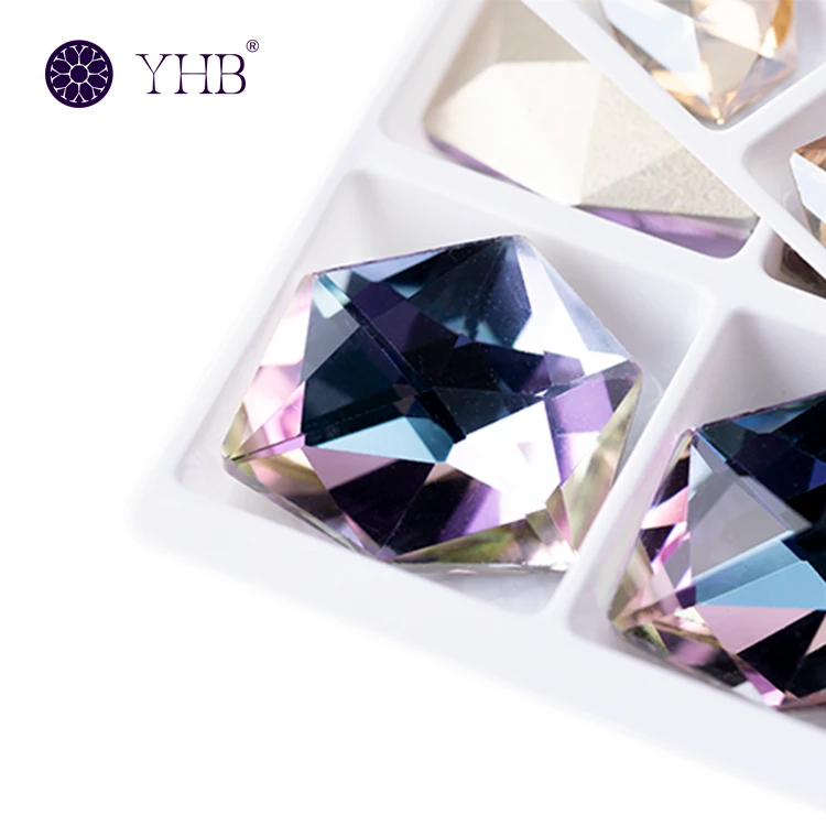 Yhb factory bulk ice cube fancy hotfix yhb glass crystal rhinestones Yhb factory bulk ice cube fancy hotfix yhb glass crystal rhinestones